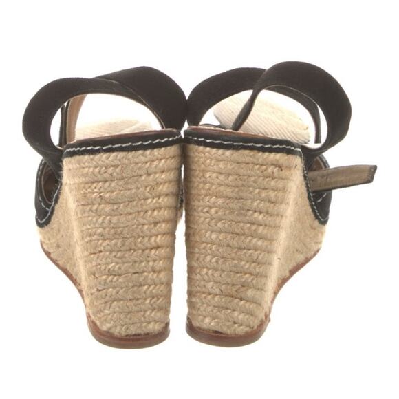 NEW Kate Spade Black Cream Rose Wedge Platform Espadrille Sandals Size 10.5 - Picture 5 of 6